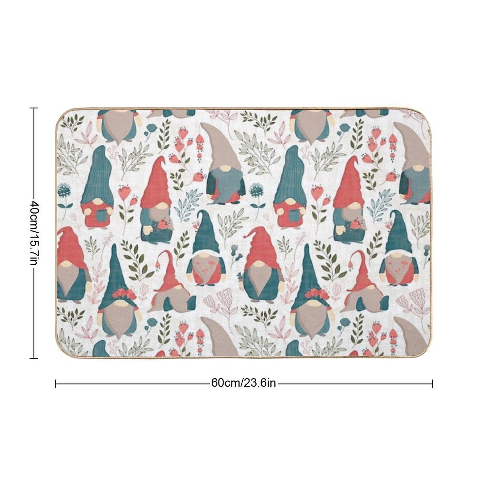 Floral Gnomes  Versatile Bath Mat