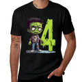 Kids Scary Zombie - Four Years - Creepy 4th Birthday Halloween  High-quality Stitching T-Shirt