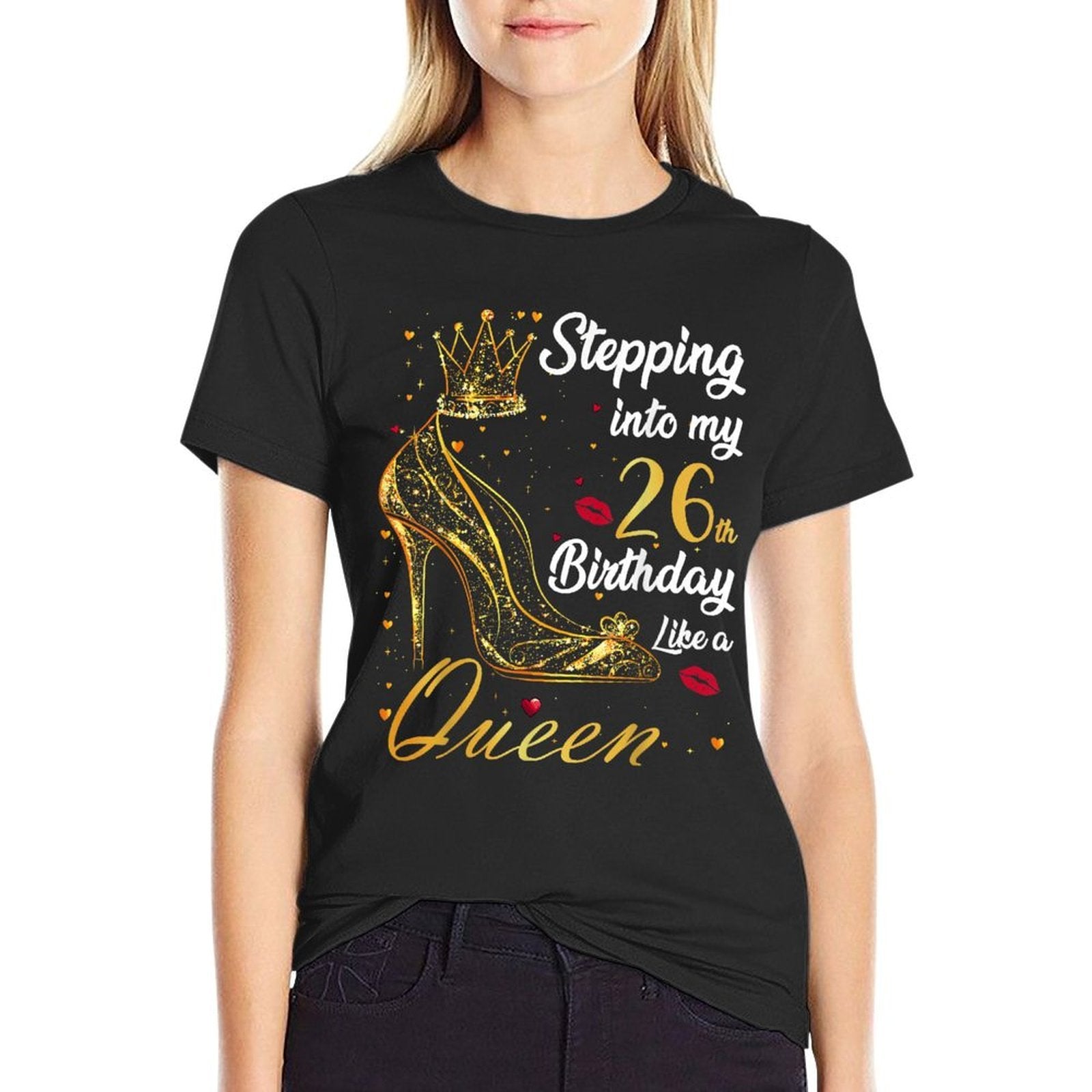 Stepping Into My 26th Birthday 26 Years Old Golden Birthday  Slim-fit Cut T-Shirt