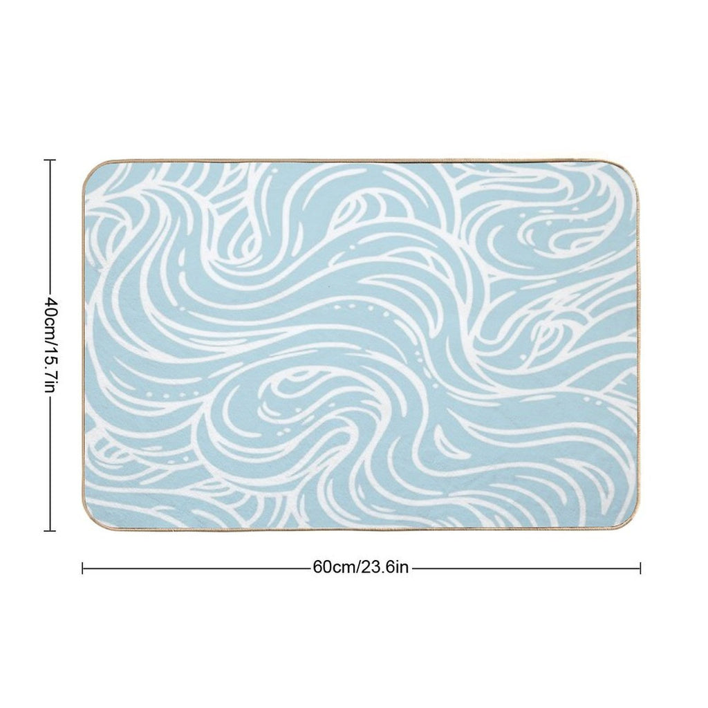 Cloudy Days Swirly Pattern  Long-Lasting Bath Mat