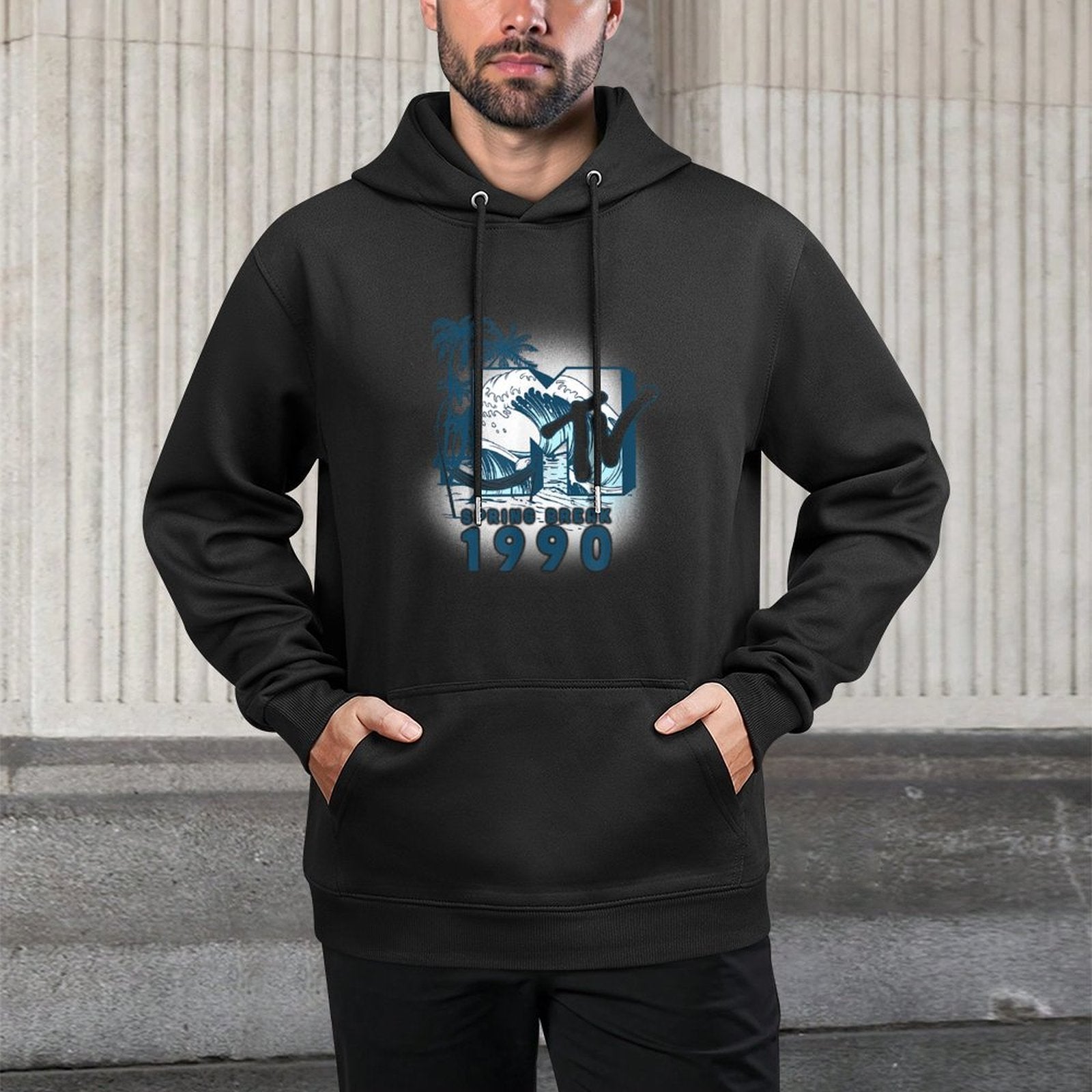 MTV Music Television Spring Break 1990 Colorfast Hoodie