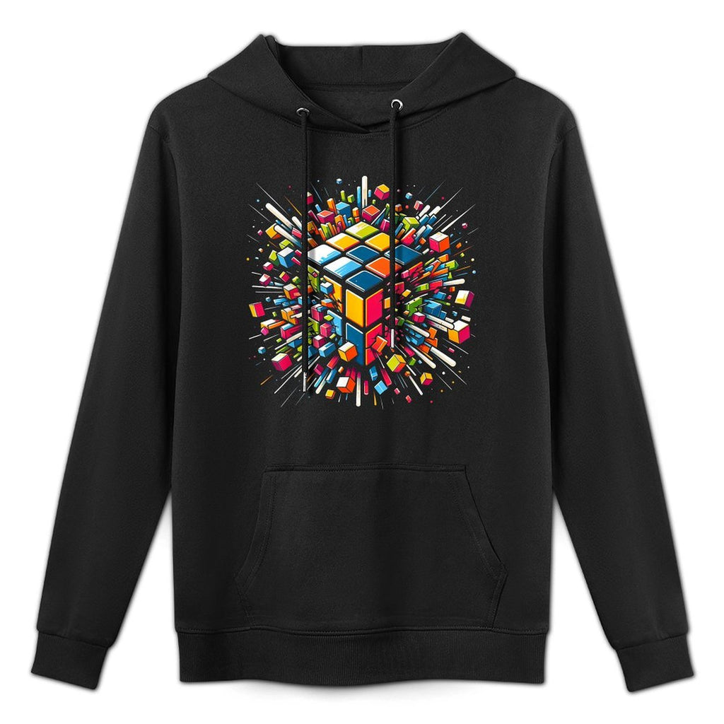 Exploding Cube Speed Cubing Puzzle Master Cotton-Polyester Blend Hoodie