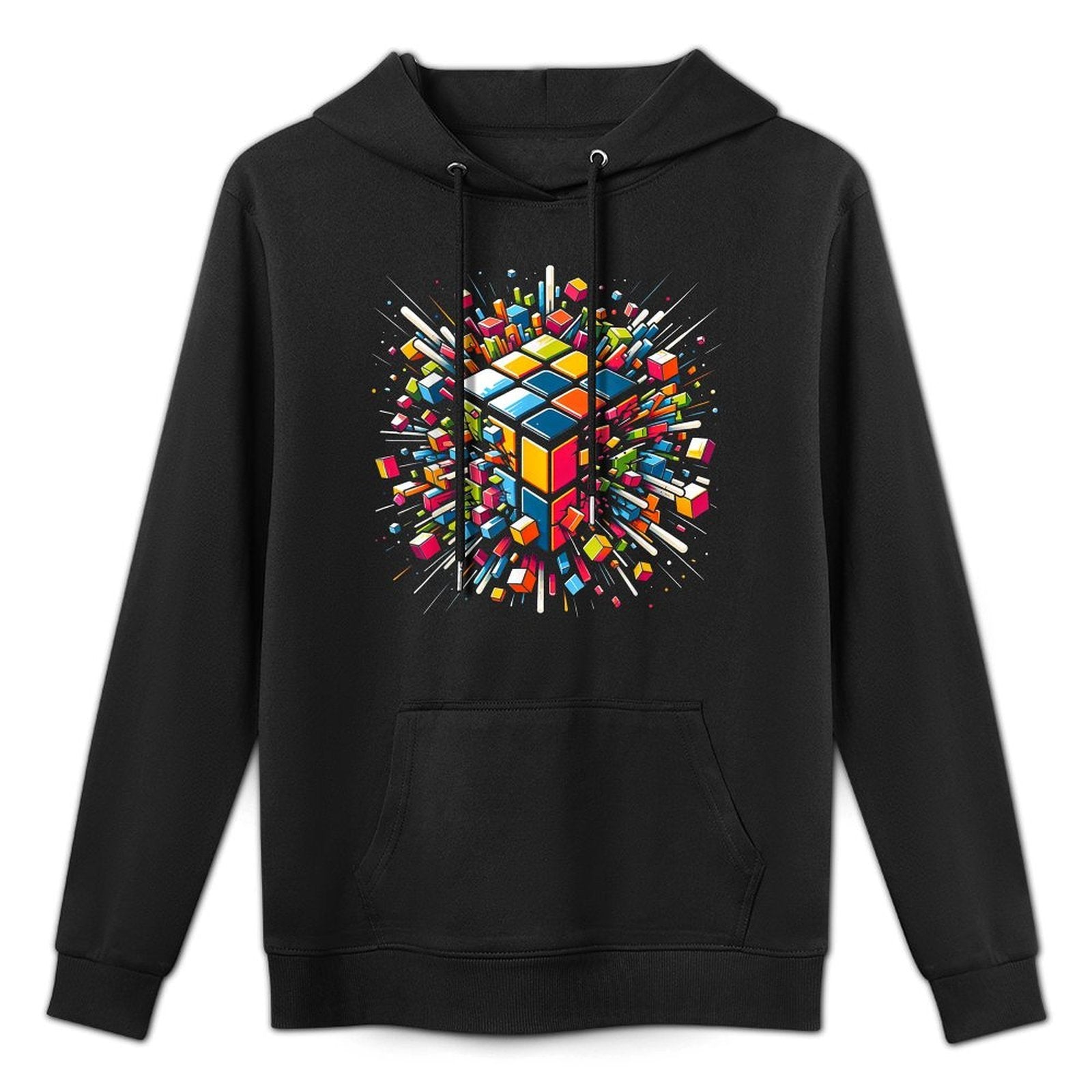 Exploding Cube Speed Cubing Puzzle Master Cotton-Polyester Blend Hoodie