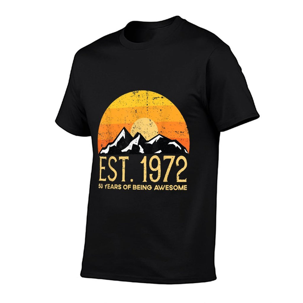Est 1972 50th Birthday 50 Years of Being Awesome  Easy-care T-Shirt