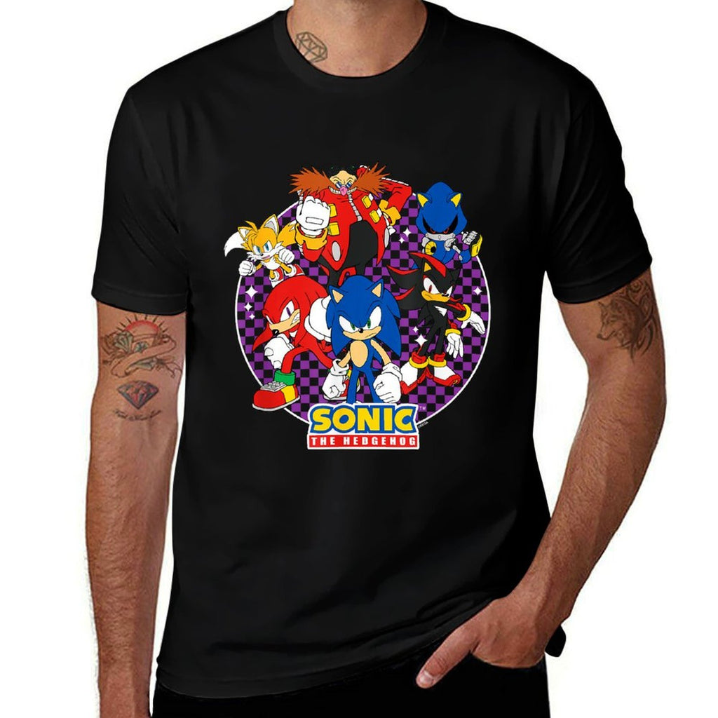 Sonic The Hedgehog Heroes & Villains Epic Portrait  Oversized Silhouette T-Shirt