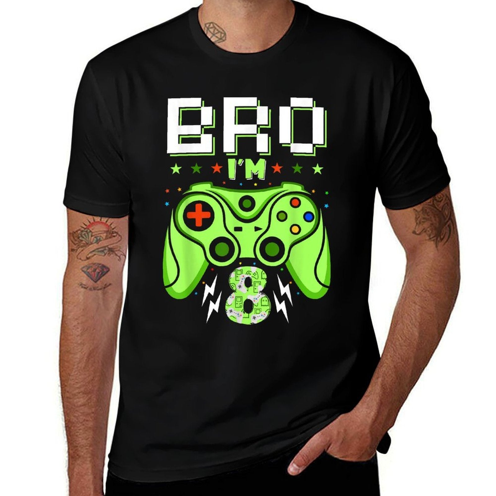 8th Birthday Boy Bro I’m 8 Year Old Video Gamer Eight Bday  Lightweight T-Shirt
