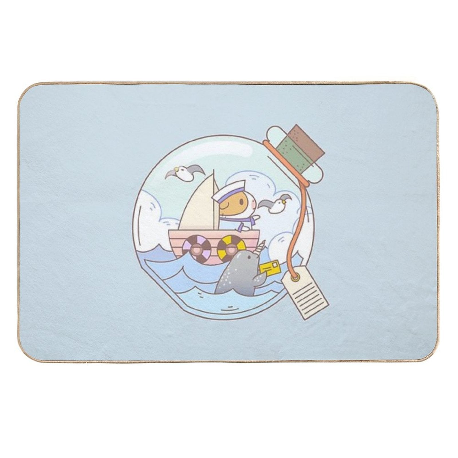 Bubu The Guinea Pig, A Jar of Adventure  Fade-Resistant Bath Mat