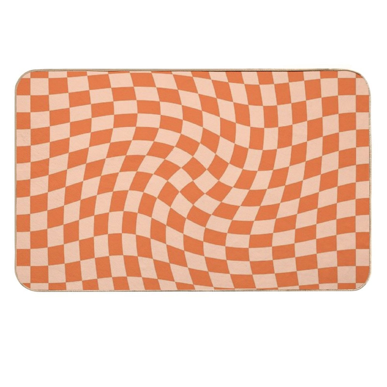 Check IV - Orange Twist  Multi-Purpose Bath Mat