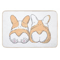 Couple of Corgis  Easy To Clean Bath Mat