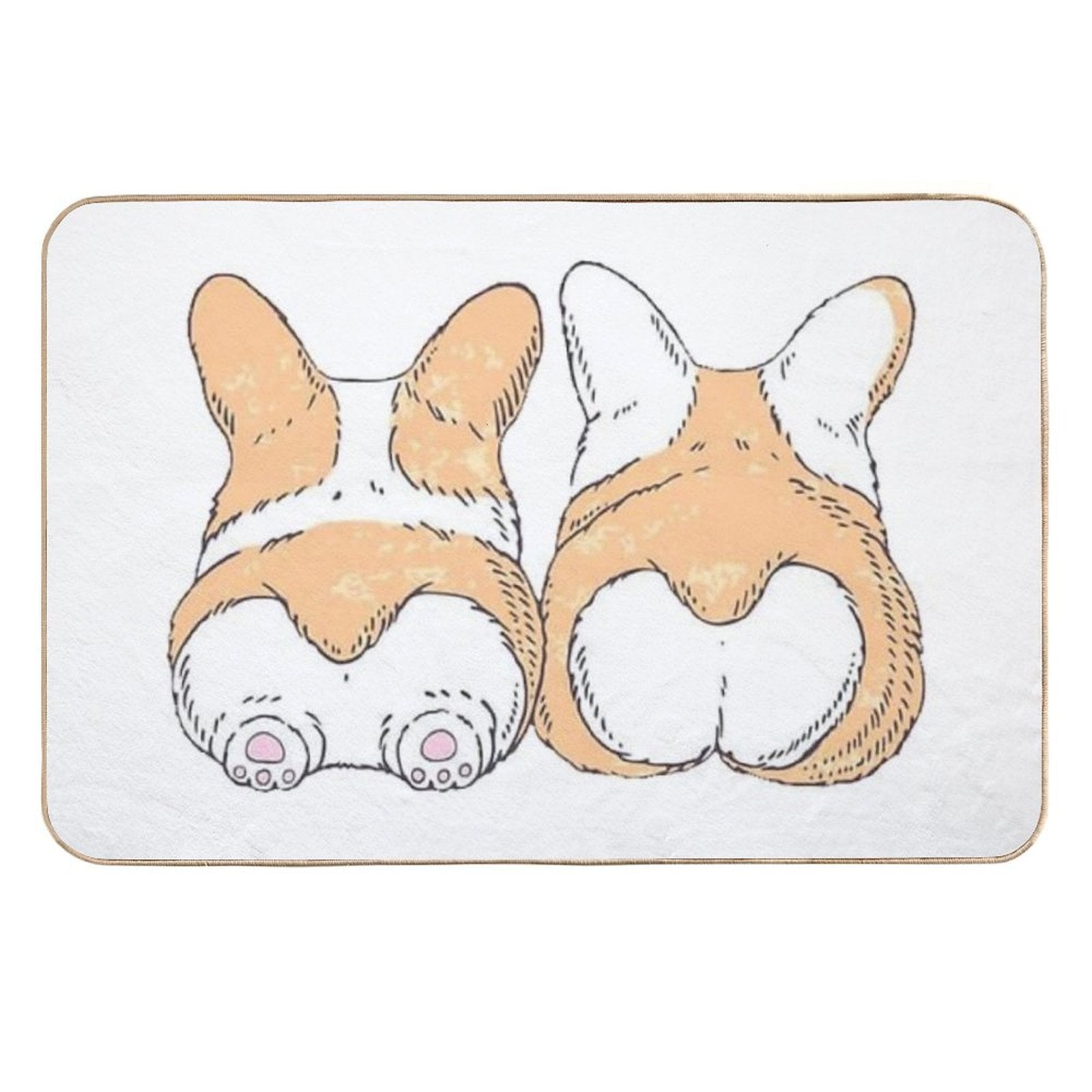 Couple of Corgis  Easy To Clean Bath Mat