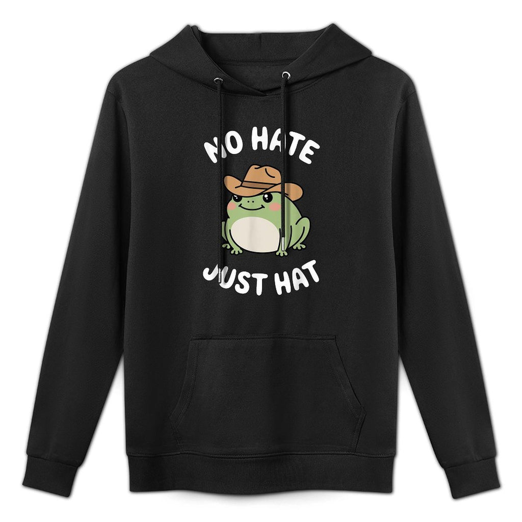 Cowboy Frog Meme No Hate Just Hat Positive Vibes Humor Pilling-Resistant Hoodie