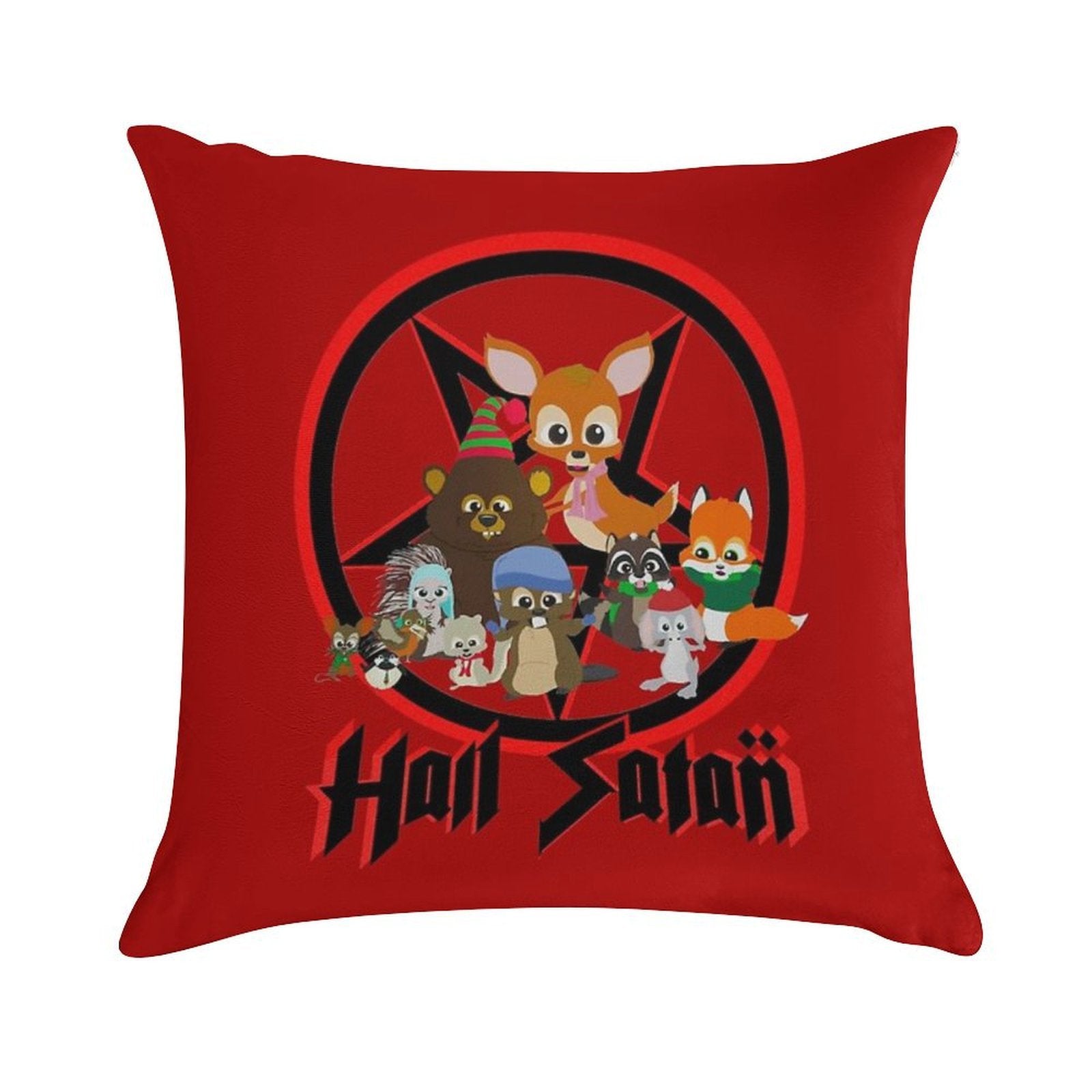 South Park - Woodland Critter Christmas - Hail Satan Soft Hidden Zipper Throw Pillow