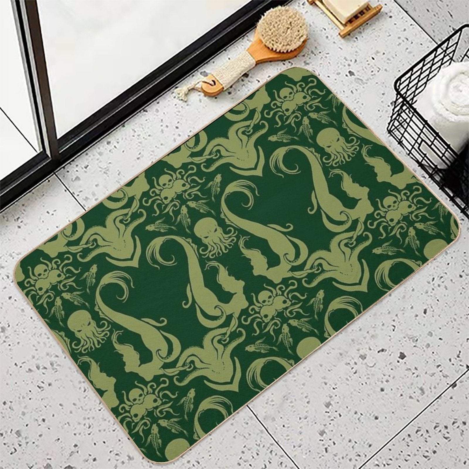 Cthulhu & The Mermaids  Pet-Safe Bath Mat
