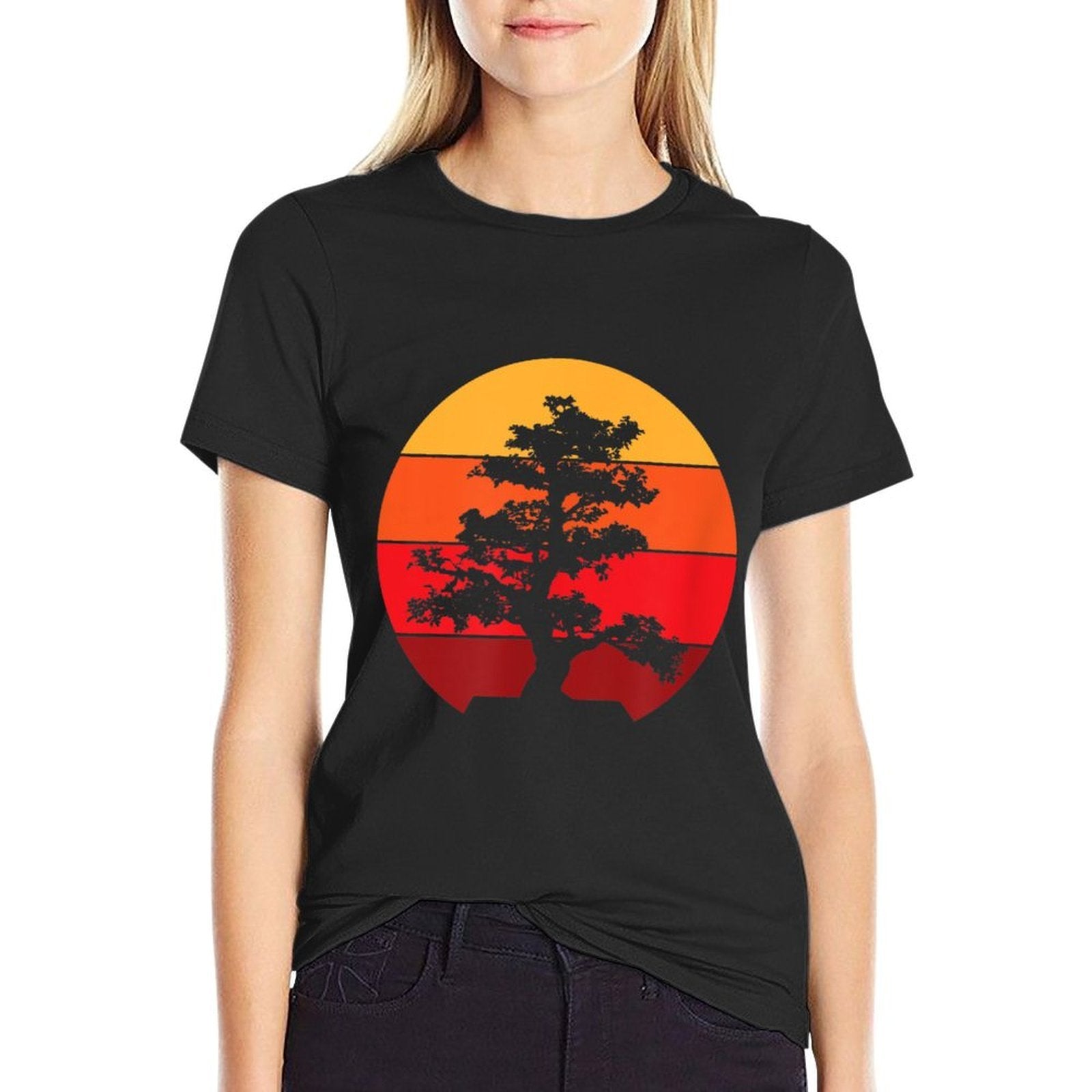 Pacific Ocean Beach Bonsai Tree Sun Retro Vintage  Odor-resistant T-Shirt