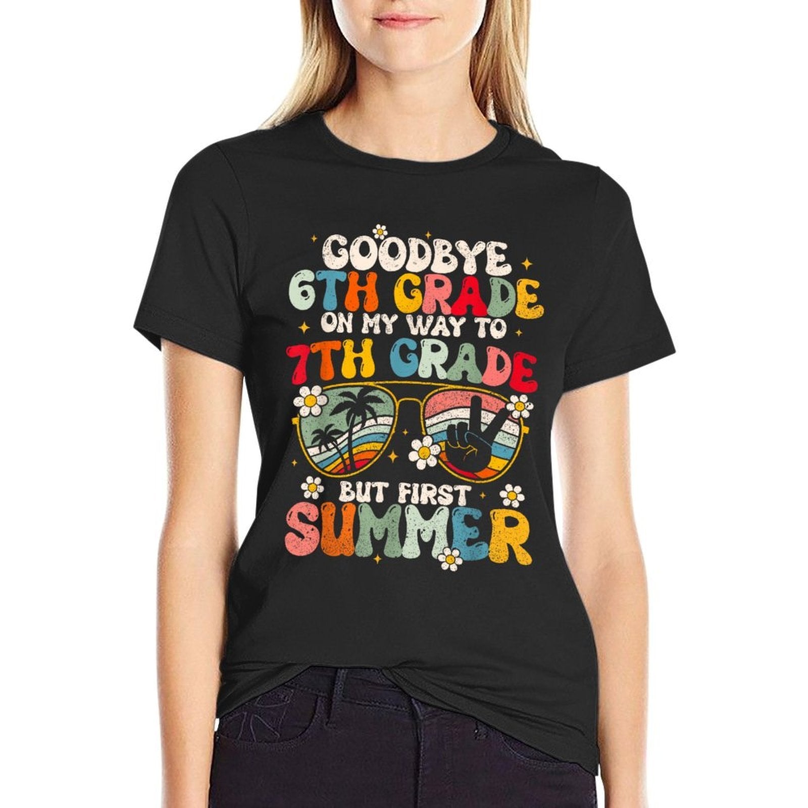 Goodbye 6th Grade Graduation To 7th Grade Hello Summer Kids Comfortable T-Shirt