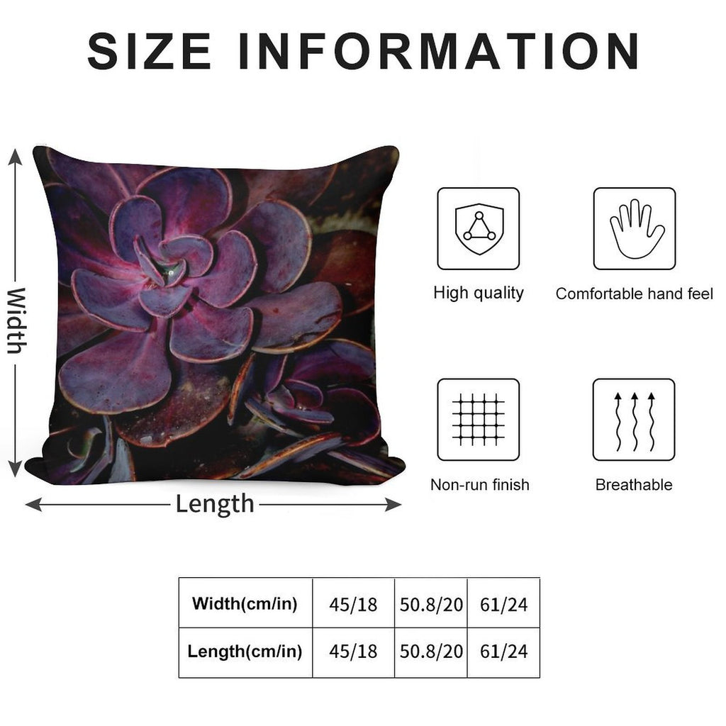 Velvet Aubergine Cactus Soft Multiple Sizes Throw Pillow