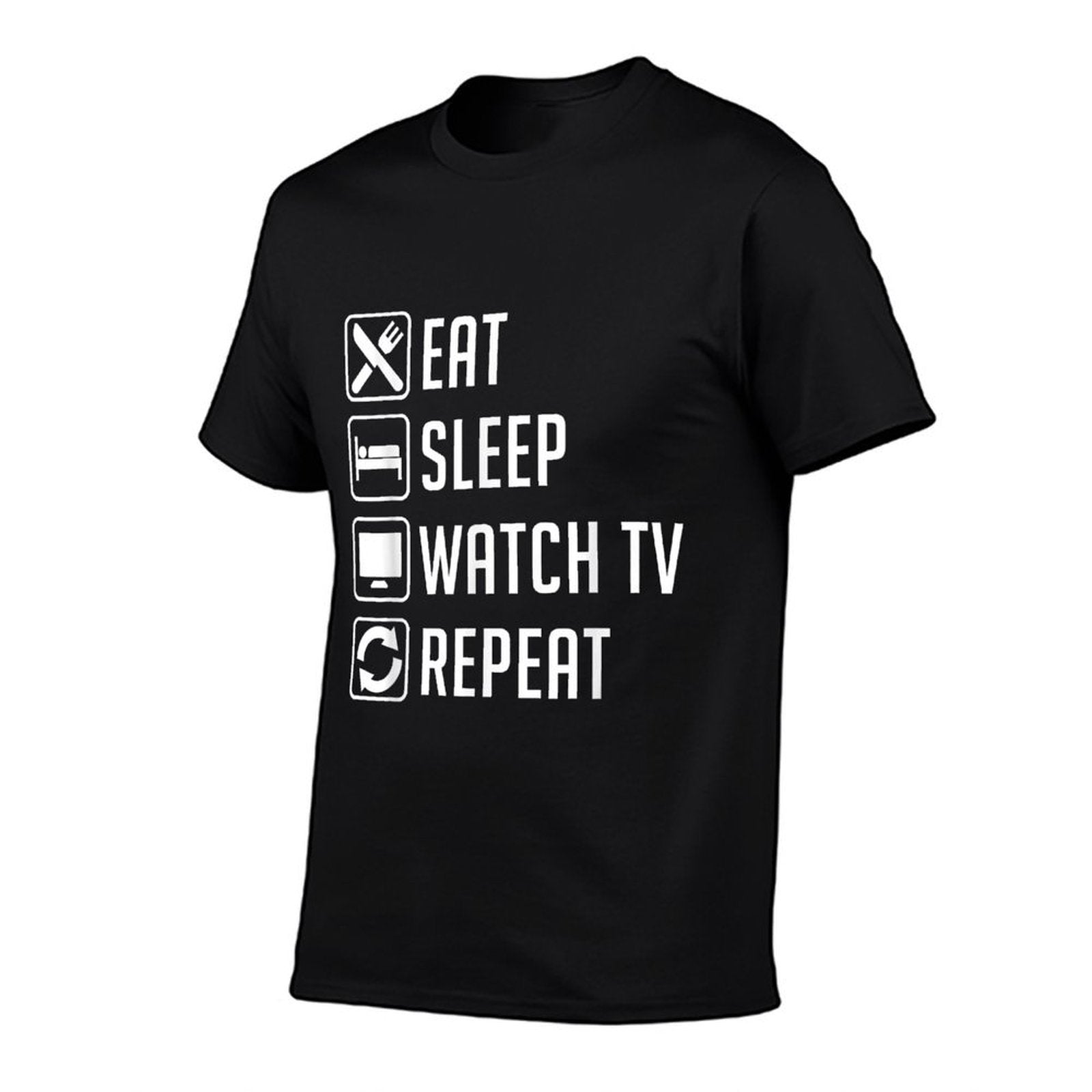 Eat Sleep Watch TV Repeat Funny TV Lover  Moisture-wicking T-Shirt