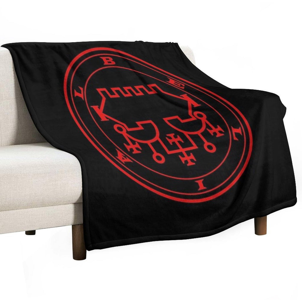 Belial Demon King Red Sigil Occult Magick Seal Easy Care Throw Blanket