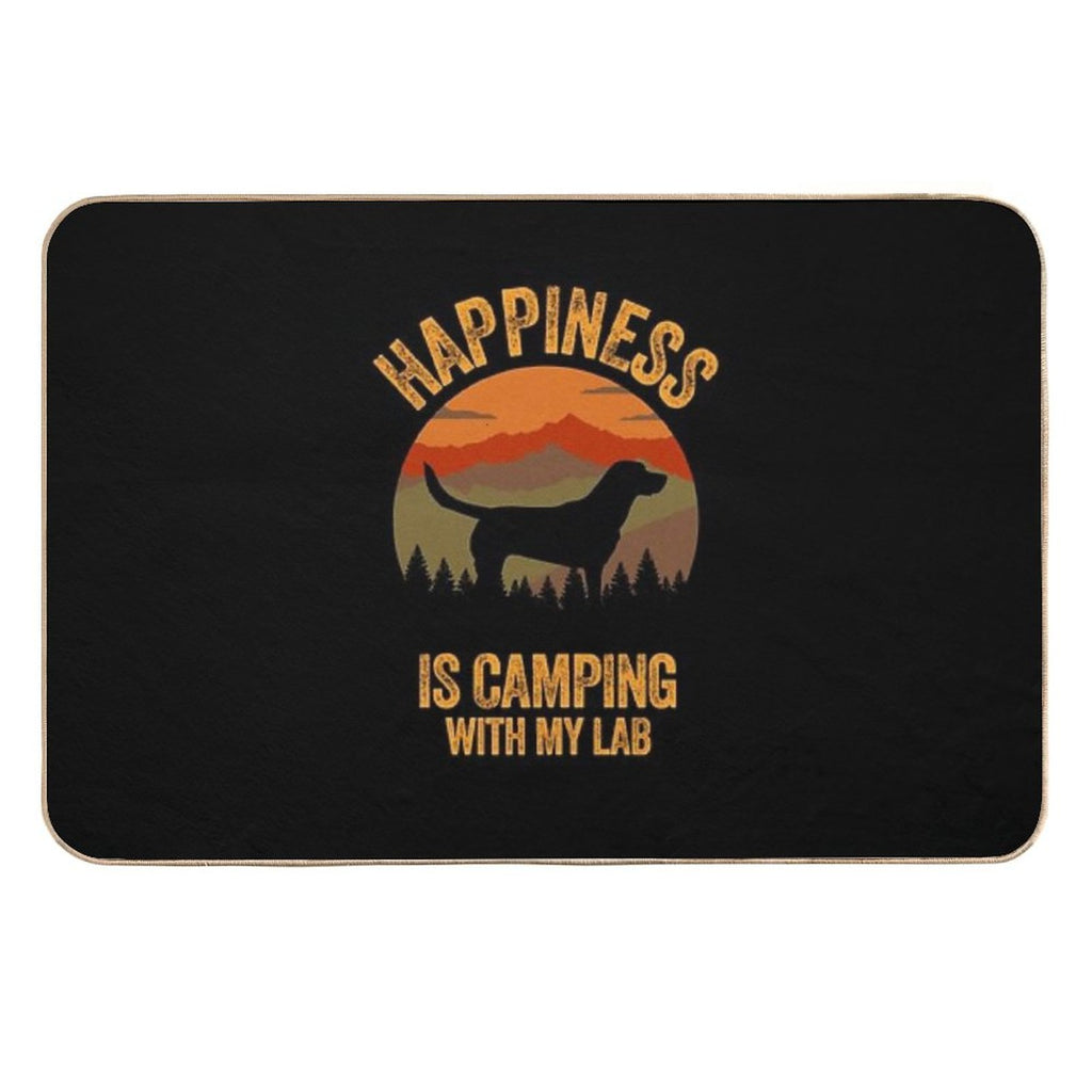 Happiness Is Camping With My Lab Labrador Durable Bath Mat