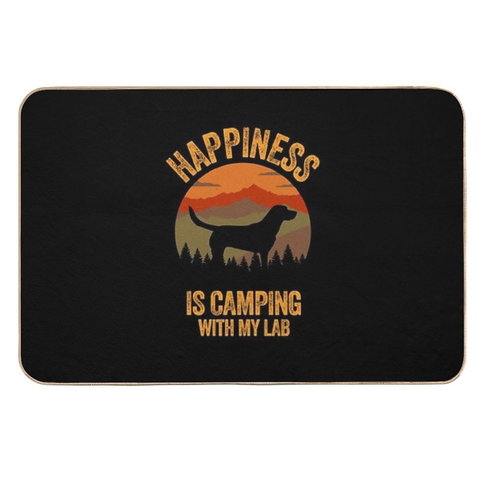 Happiness Is Camping With My Lab Labrador Durable Bath Mat