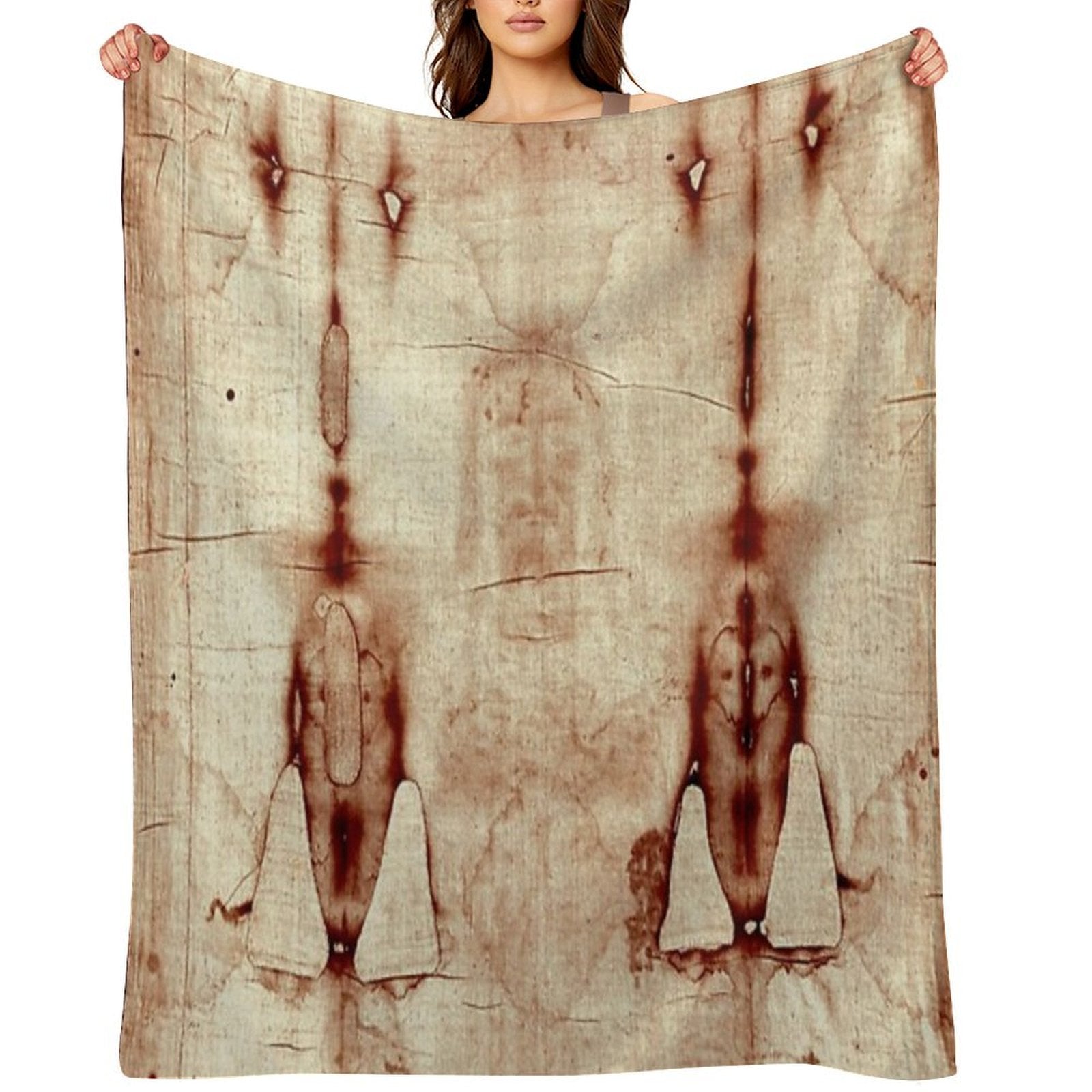 Easter  Holy Face Negatives of The Shroud of Turin Lightweight Throw Blanket