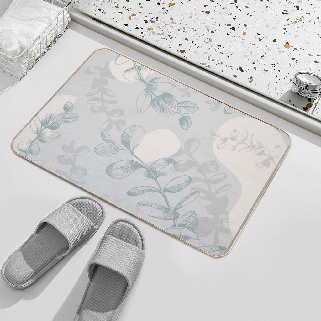 Abstract Eucalyptus  Dirt-Trapping Bath Mat