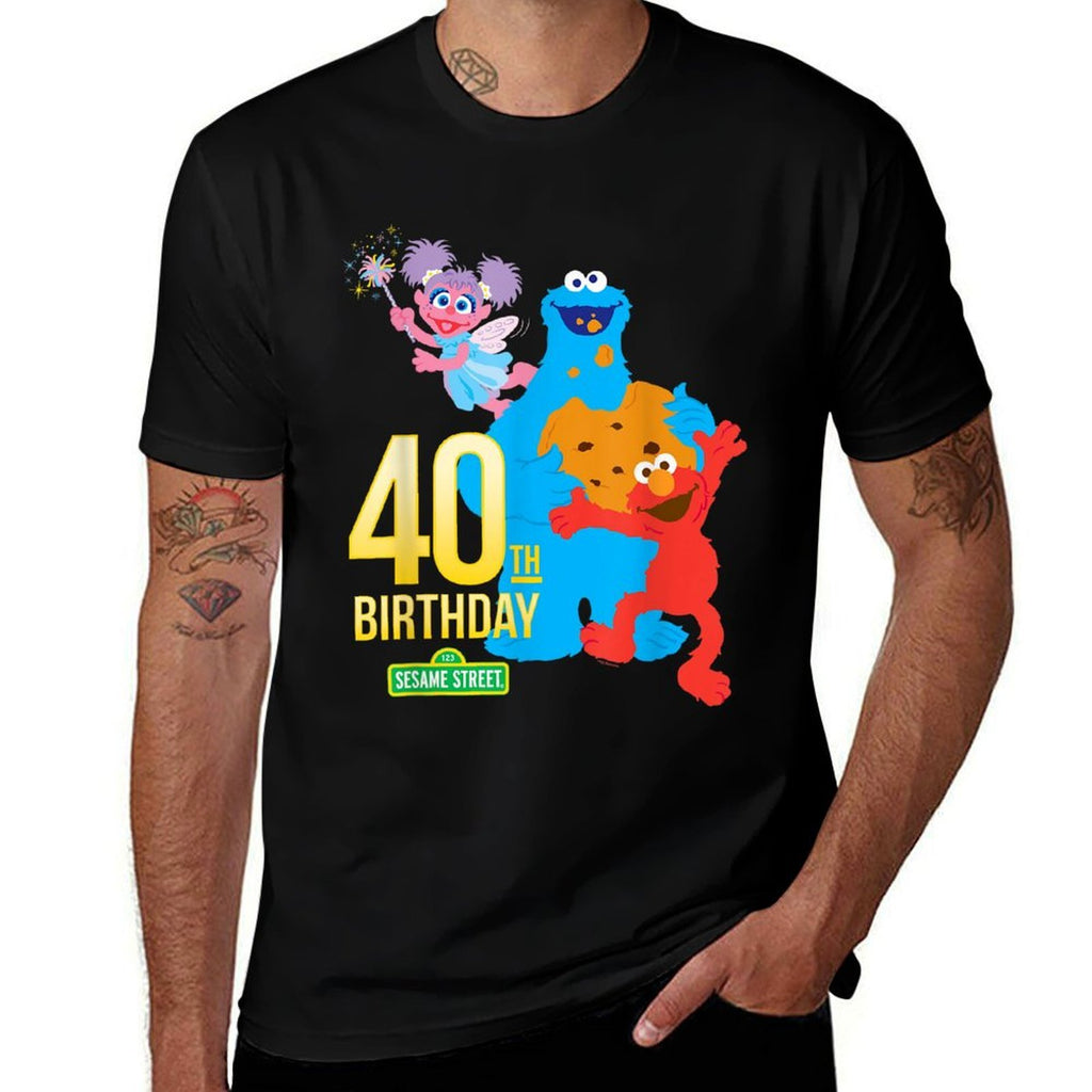 Sesame Street 40th Birthday  High-quality Stitching T-Shirt