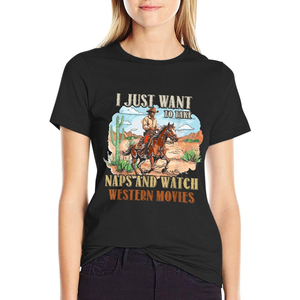 Take Naps And Watch Western Movie Lover Movie Fan  Polyester Blend T-Shirt