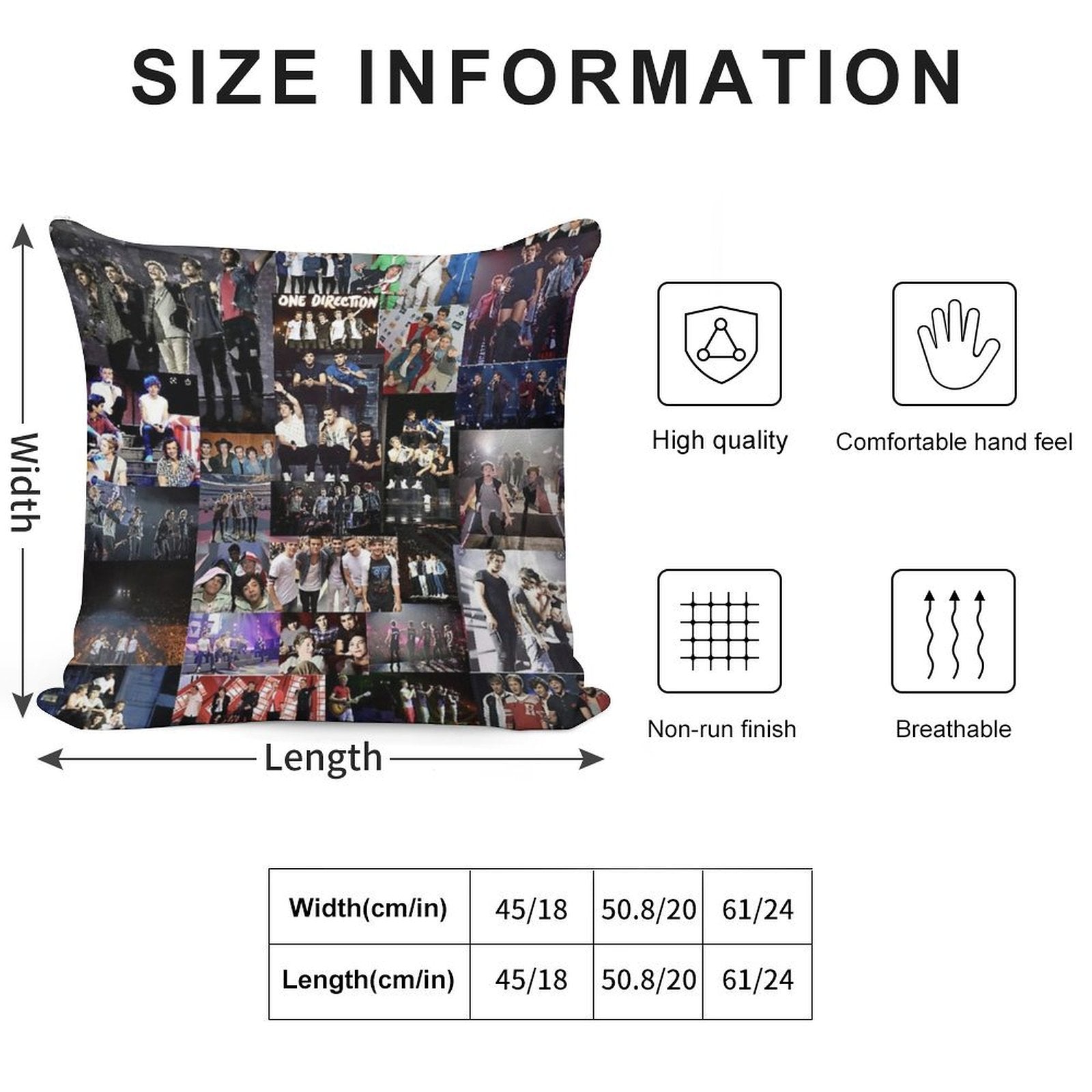 One Direction Soft Skin-Friendly Throw Pillow