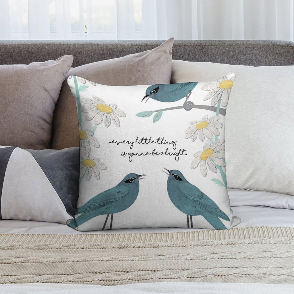 Three Little Birds (Don't Worry About A Thing) Soft Anti-Pilling Throw Pillow