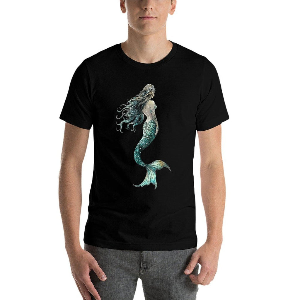 Mermaid Mythical Motif Fantasy Artwork Mermaid  Graphic-printed T-Shirt