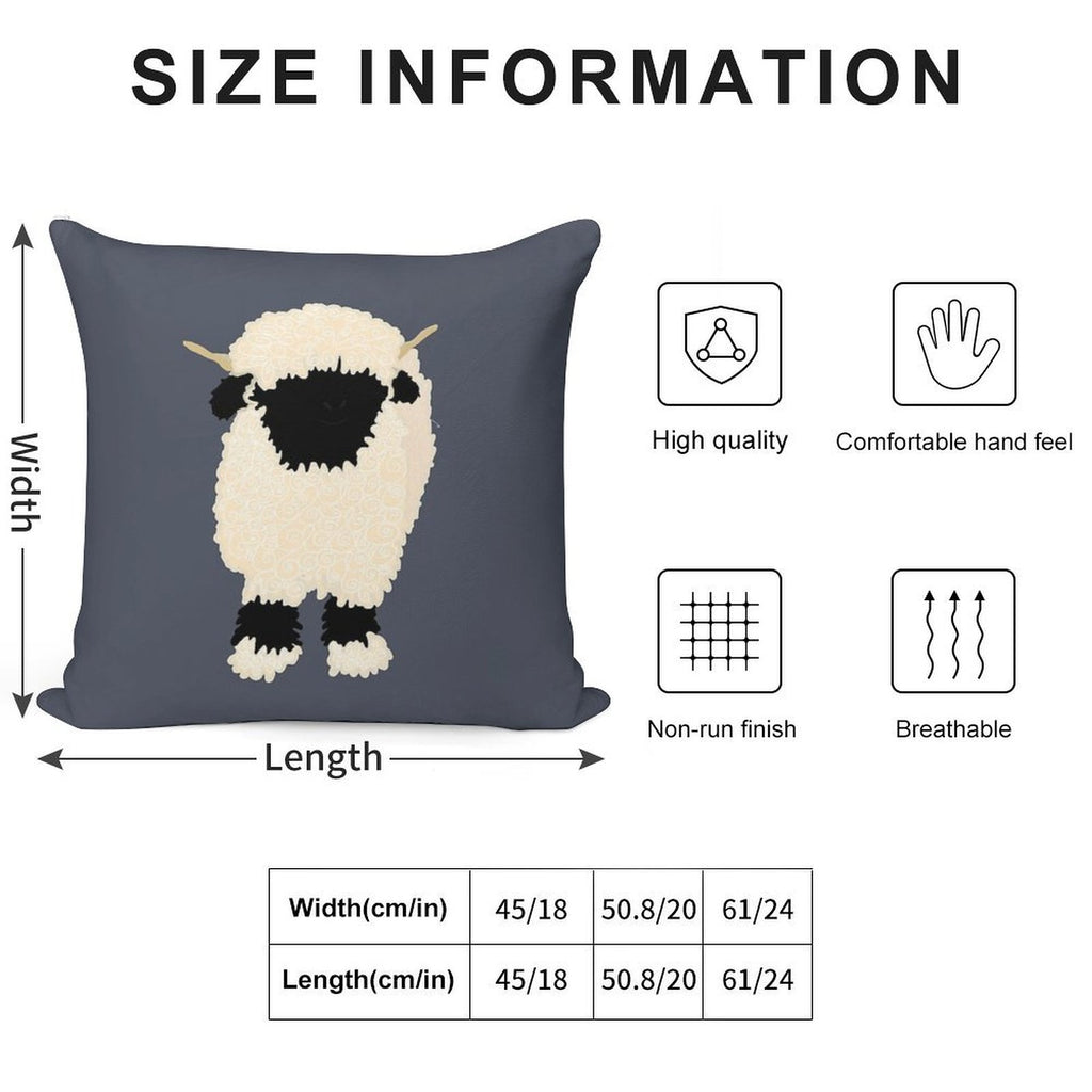 Black Nose Valais Sheep Soft Luxury Feel Throw Pillow