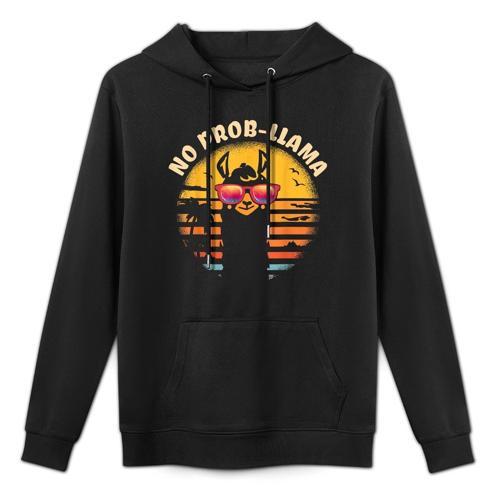 Retro NO PROB-LLAMA Gift - Vintage Llama Alpaca Gift Idea Medium-Weight Fabric Hoodie
