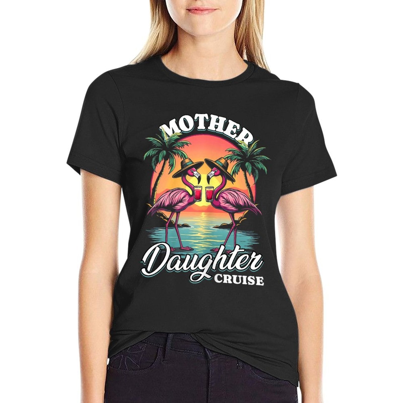 Mother Daughter Cruise Trip Mom Daughter Cruise Vacation  Moisture-wicking T-Shirt