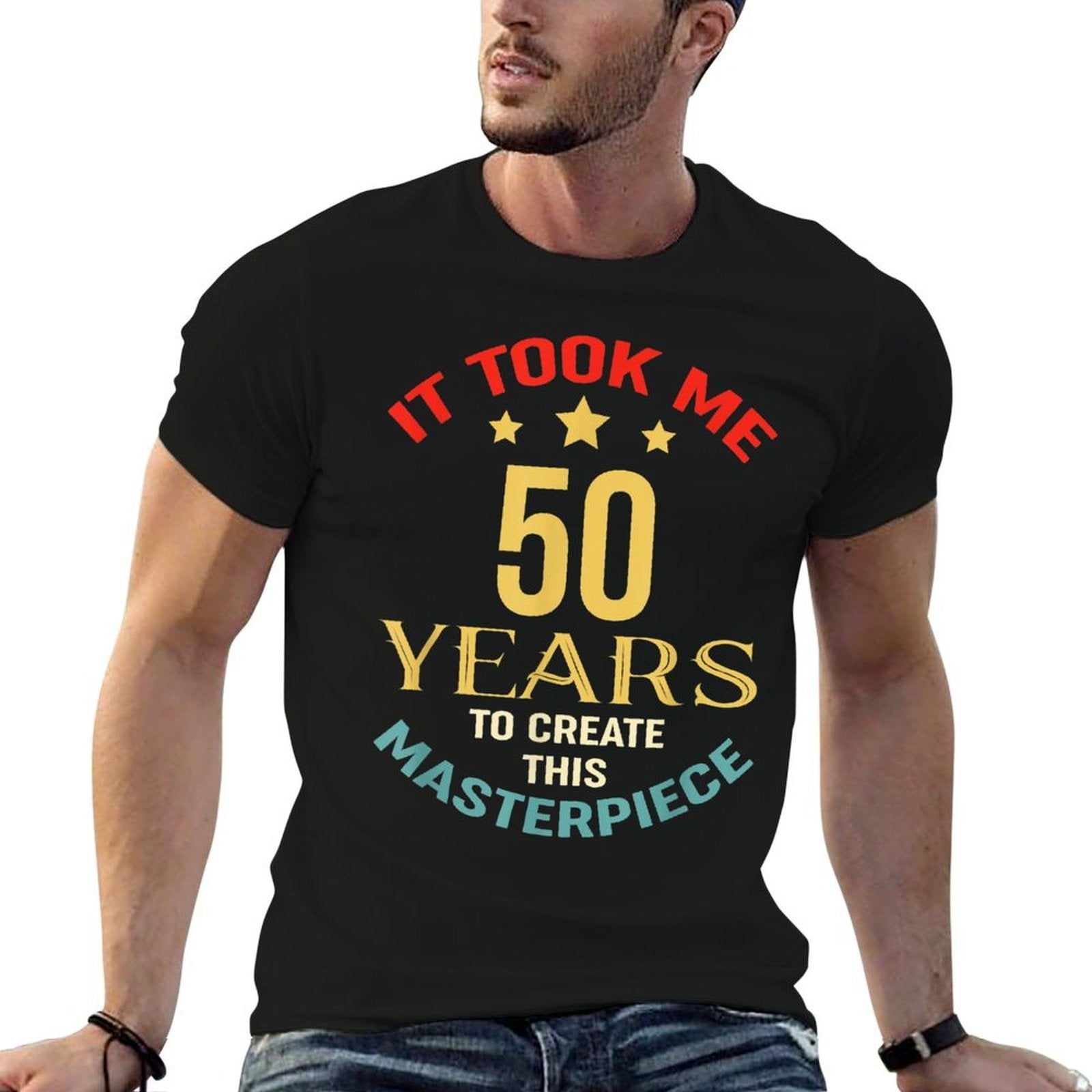 It Took Me 50 Years To Create This Masterpiece 50th Birthday  Heathered Texture T-Shirt