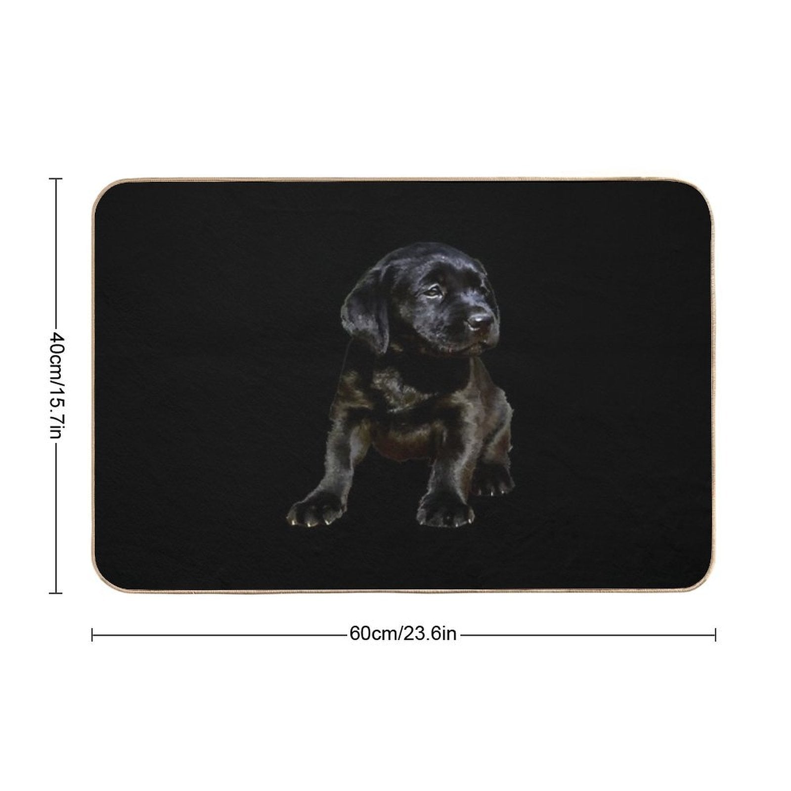 Adorable And Cute Black Labrador Sitting Puppy Vector  Anti-Trip Bath Mat