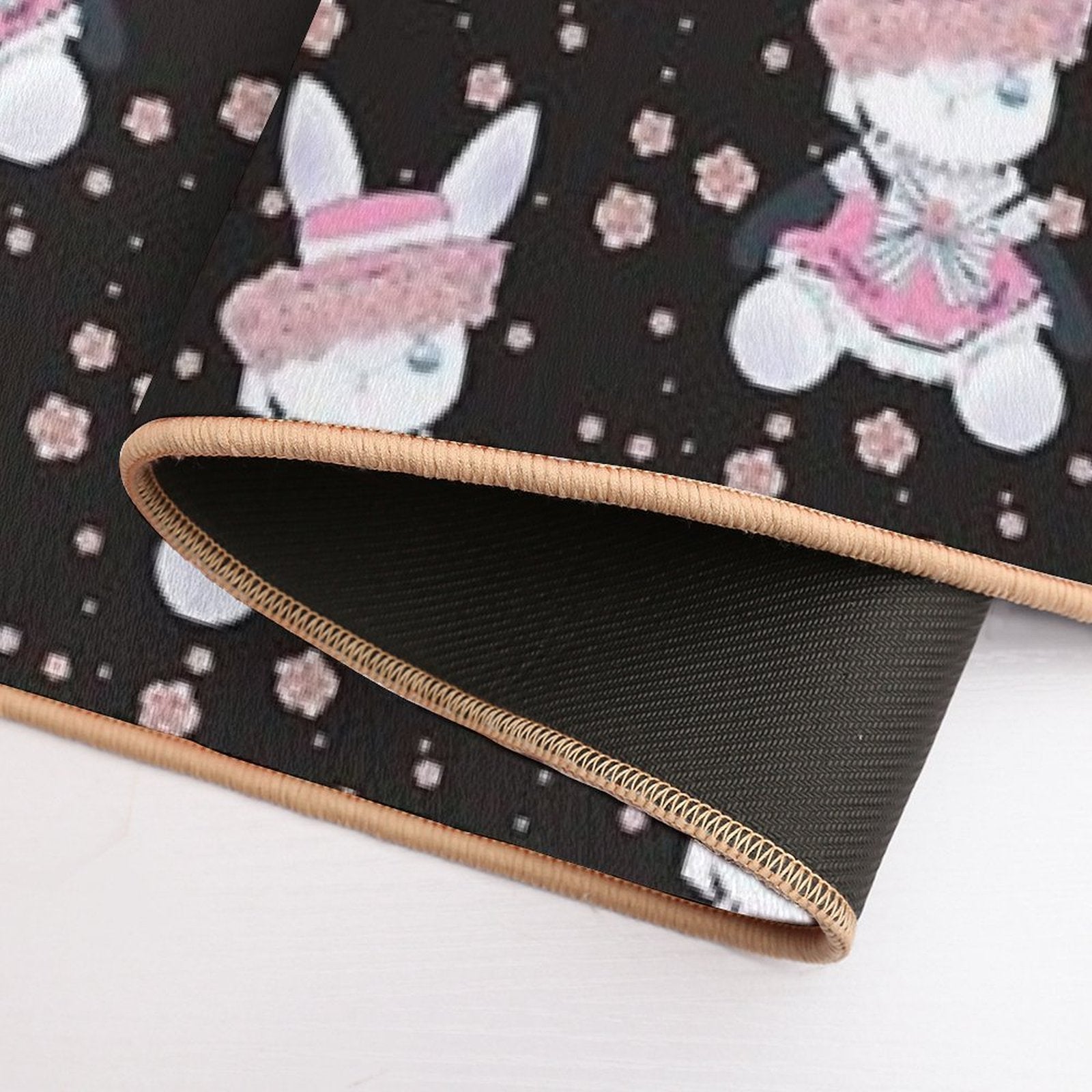 Rabbit (girl) Ciel (black)  Slip-Resistant Bath Mat
