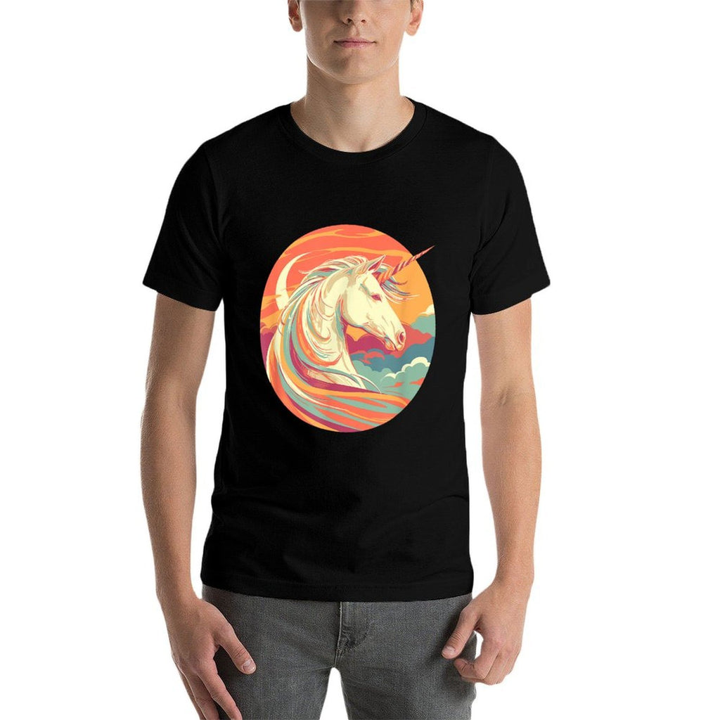 Majestic Sunset Unicorn Art Mystical Creature Fantasy  Moisture-wicking T-Shirt