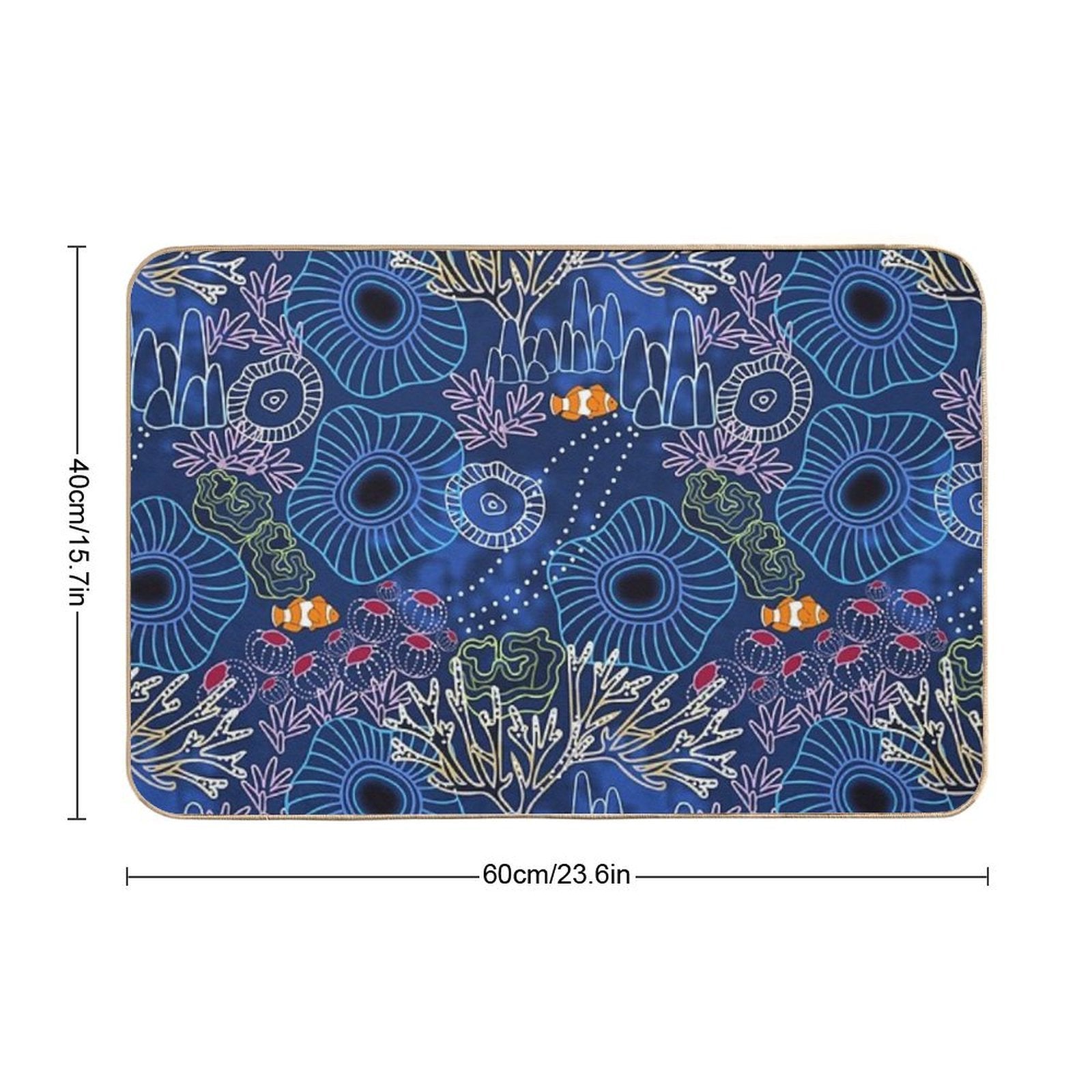 Coral Reef with Clown Fish Durable Bath Mat