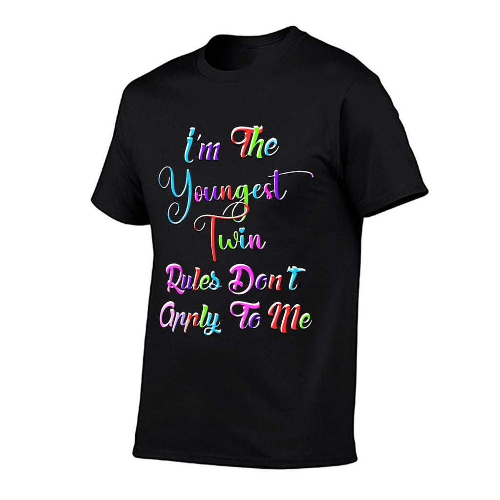 Youngest Twin Birthday Sibling Funny Twins Matching  Soft T-Shirt