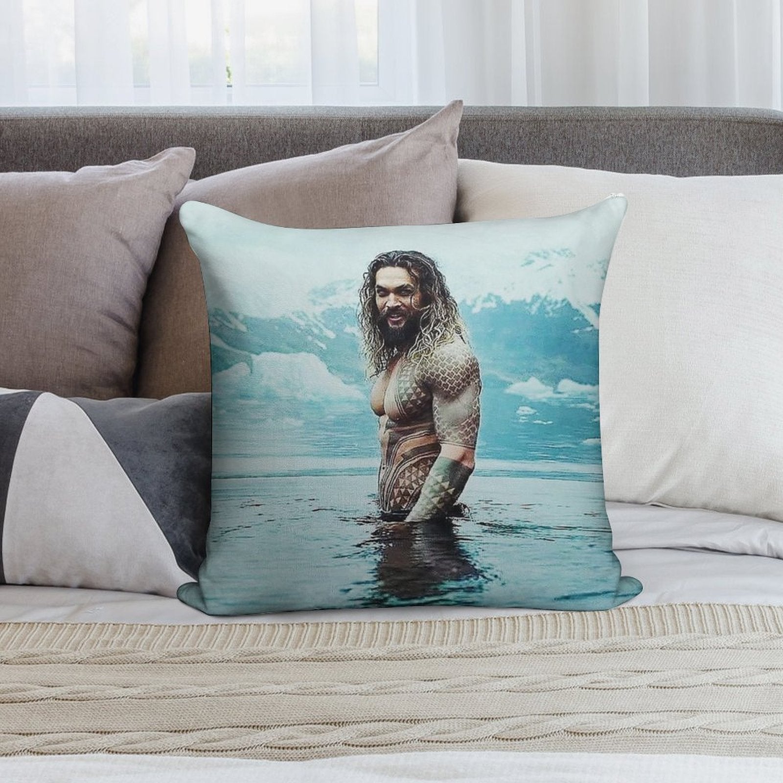 Jason Momoa Soft Warmth Comfort Throw Pillow