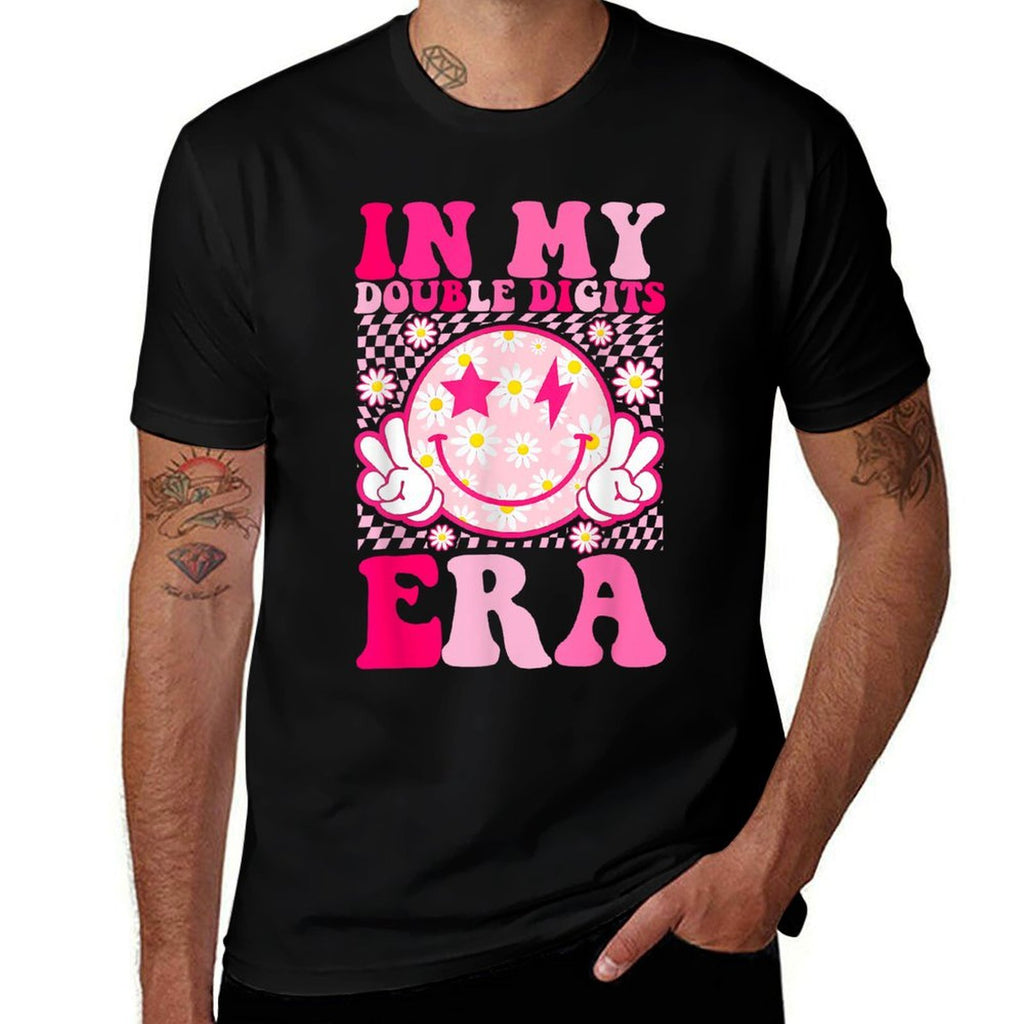 Birthday Happy Face For Women Girls In My Double Digits Era  Moisture-wicking T-Shirt