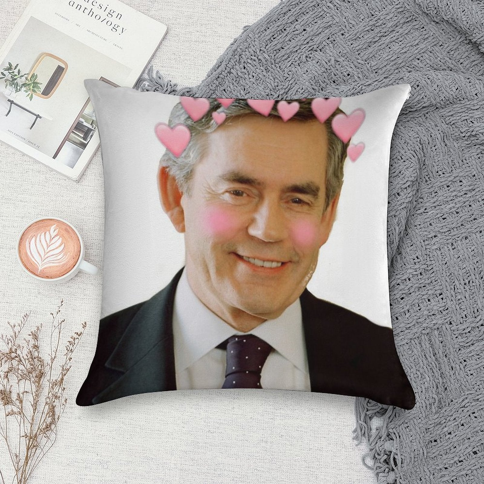 Soft Gordon Brown Soft Luxury Feel Throw Pillow
