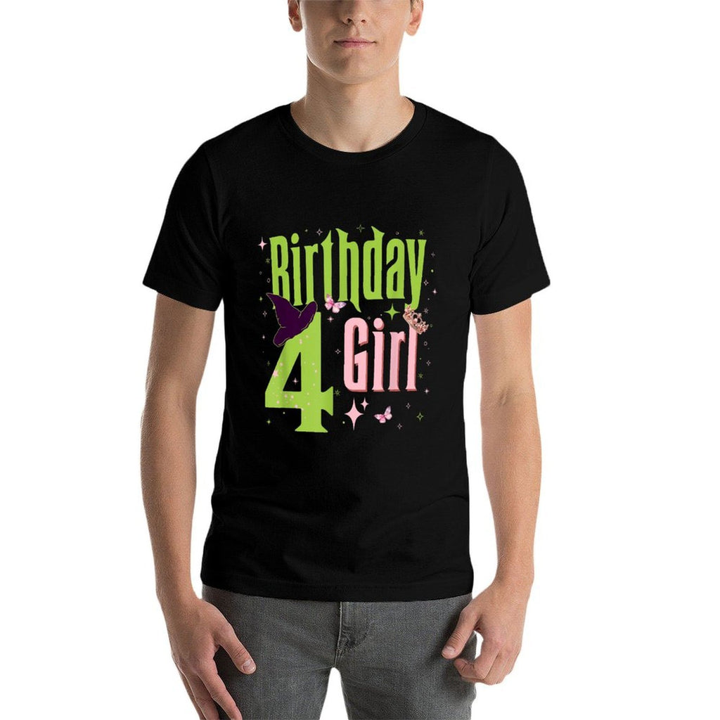 4Th Birthday Witch Pink And Green 4 Year Old Birthday Girl  Versatile T-Shirt