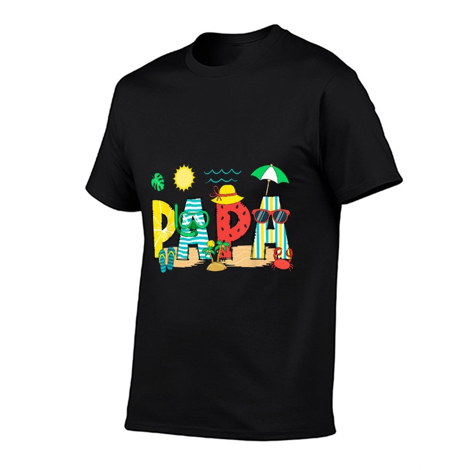 Papa Summer Vacation Beach Family Trip Matching  Oversized Silhouette T-Shirt