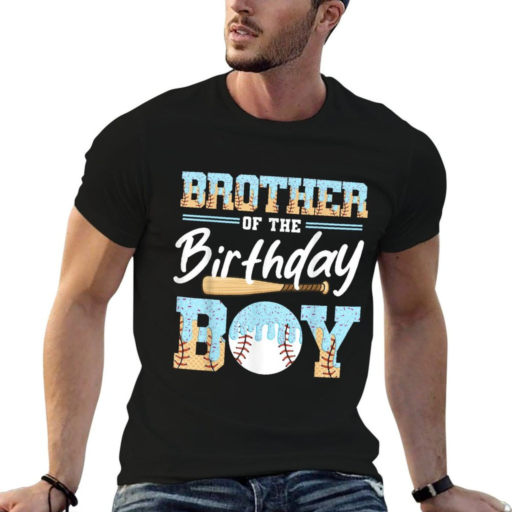 Baseball Ice Cream Drip Brother Of The Birthday Boy Baseball  Trendy Pattern T-Shirt
