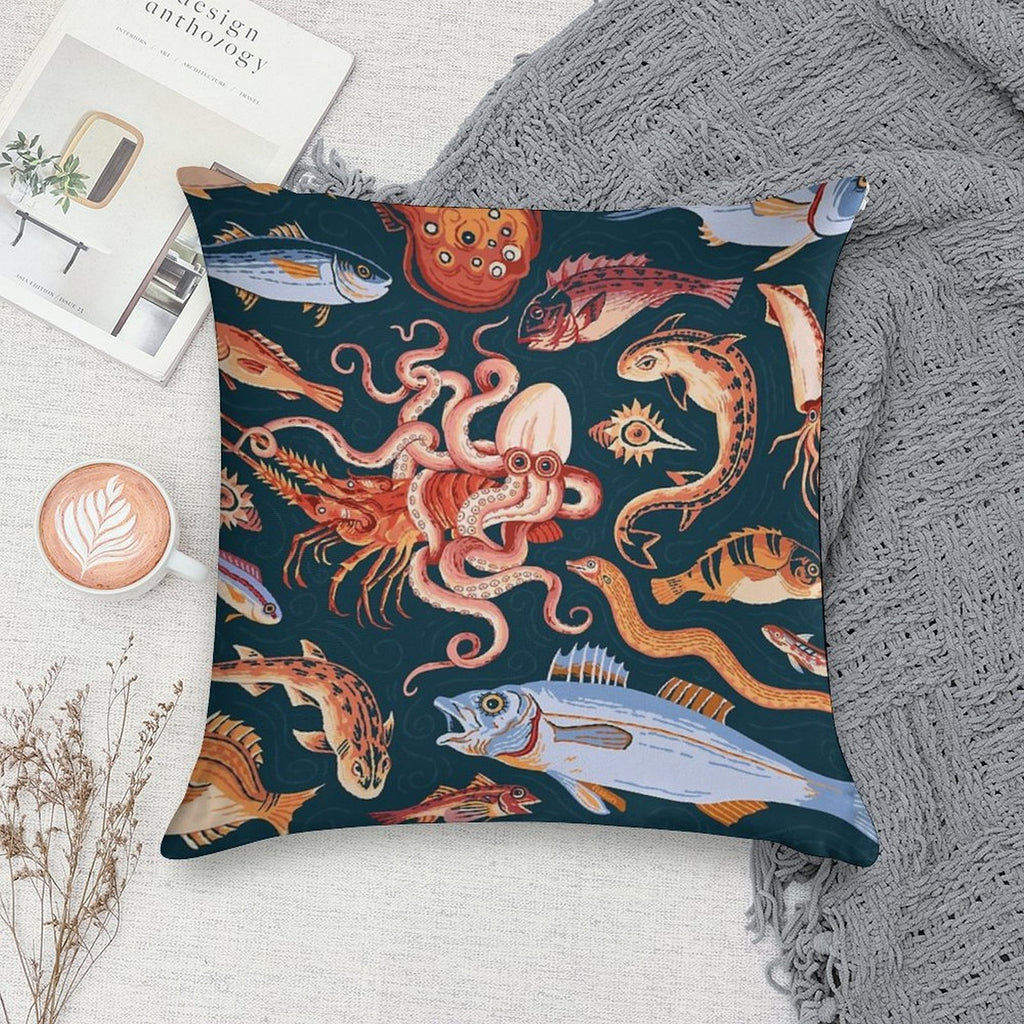 Pompeii Marine Mosaic Soft Luxury Feel Throw Pillow