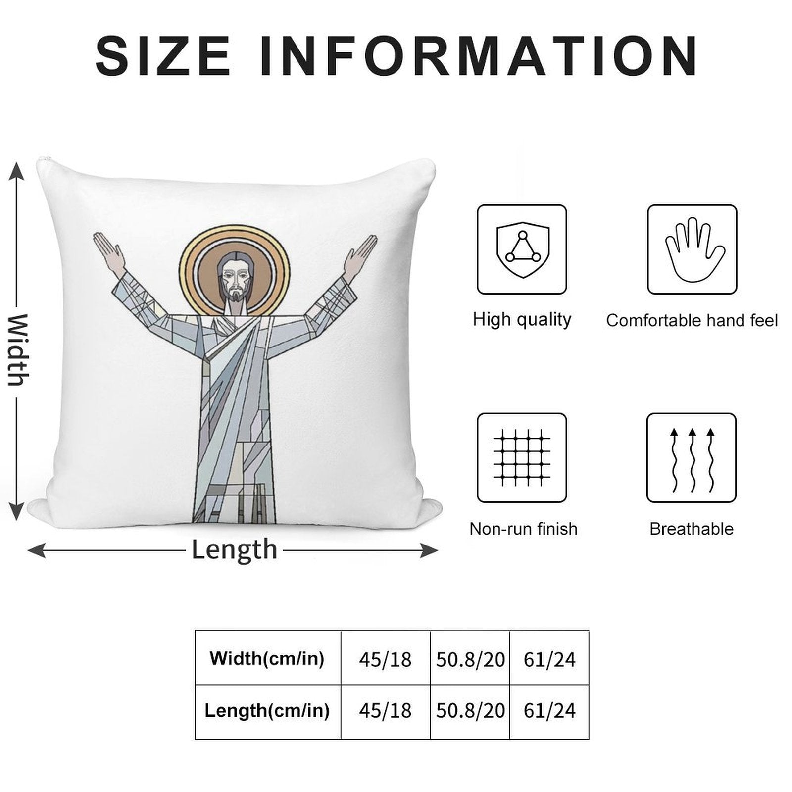 Touchdown Jesus Soft Luxury Feel Throw Pillow