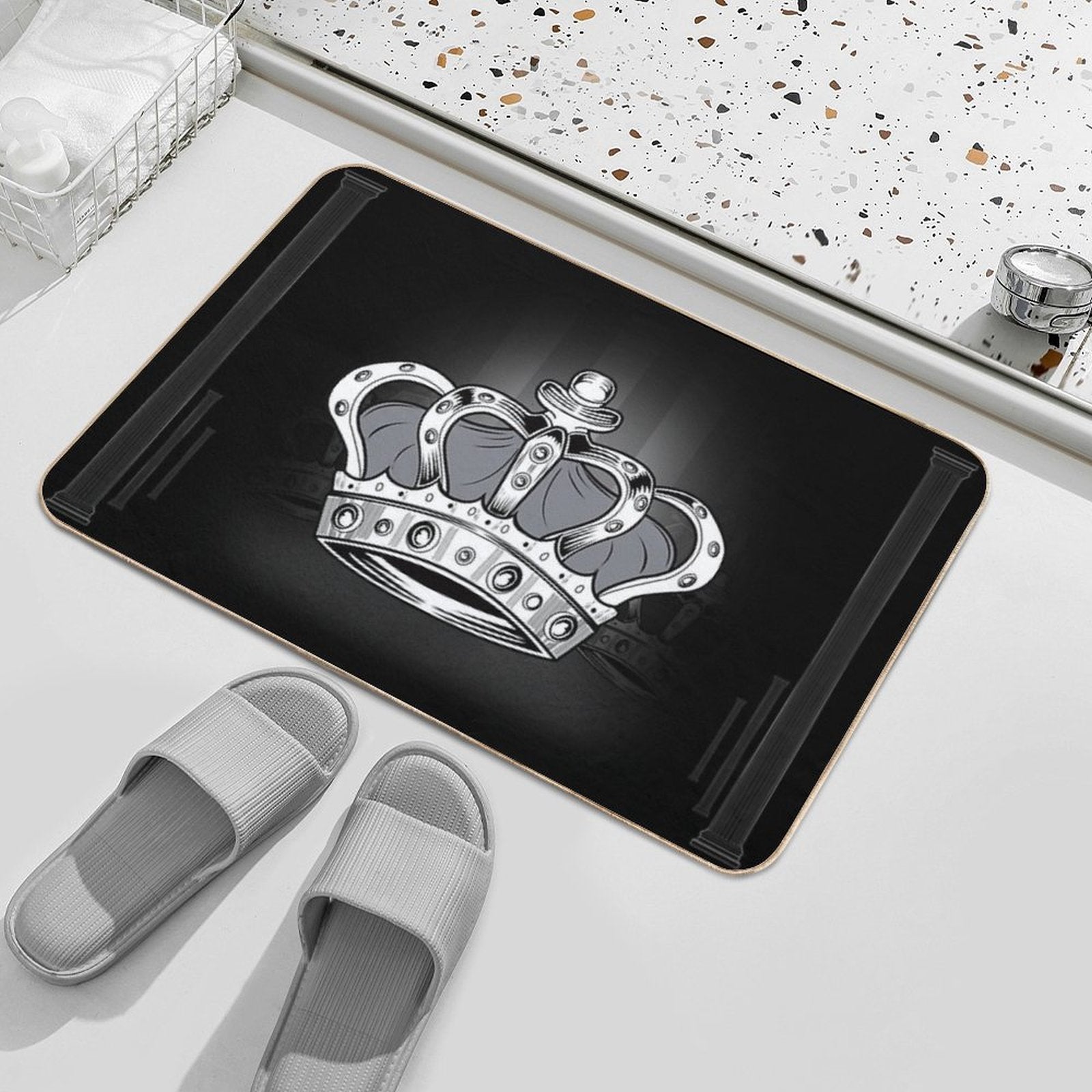 Crown - Grey 2  Easy Maintenance Bath Mat