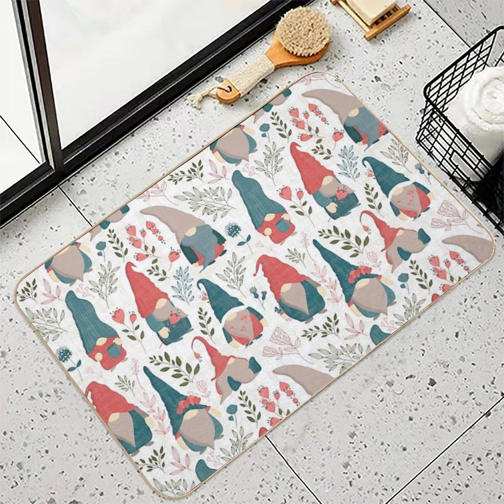 Floral Gnomes  Versatile Bath Mat
